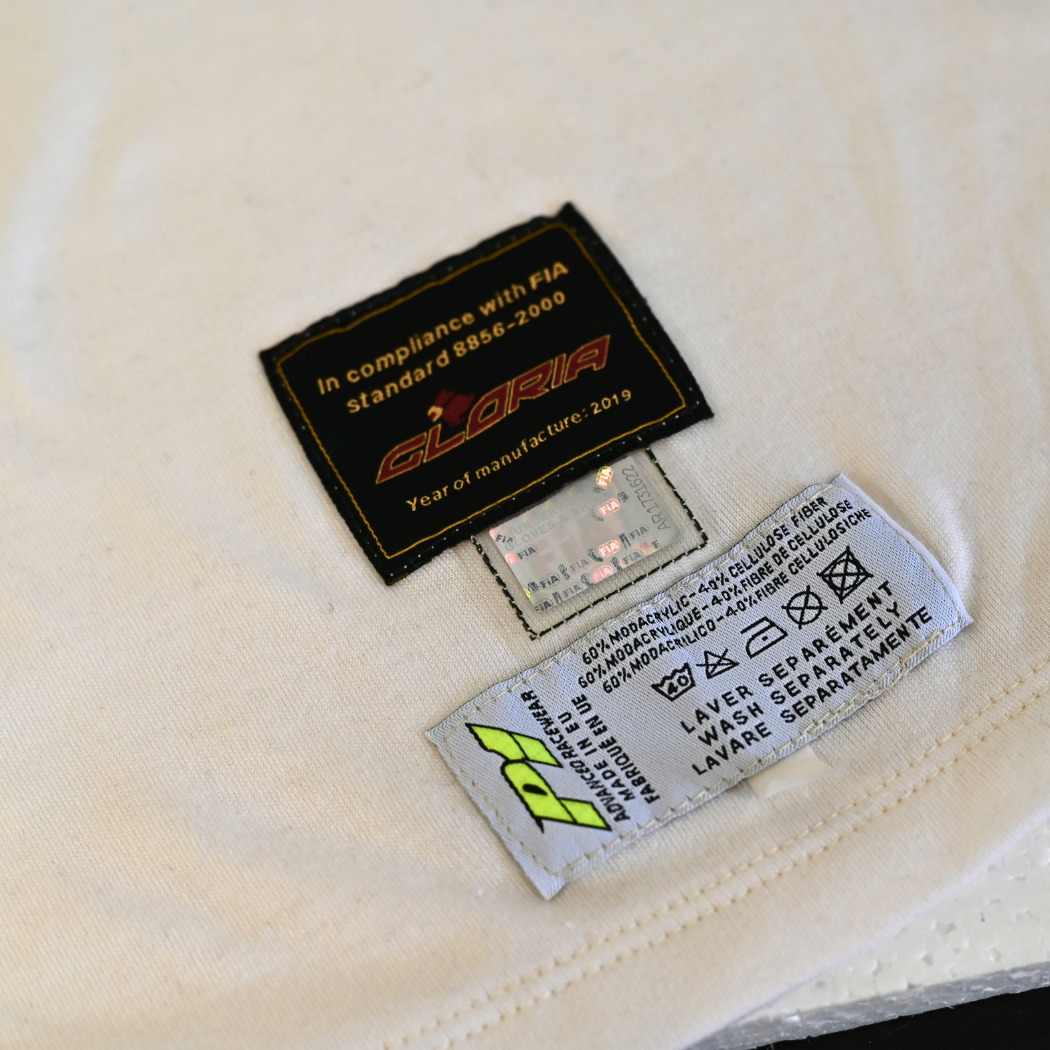 LTEC FIA Top Weiß - FIA 8856-2000 Silbernes Hologram Gr. L Women