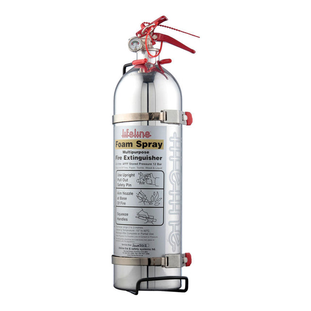 Lifeline 2,4-l-AFFF-Handfeuerlöscher mit polierter Oberfläche und Montagehalterung