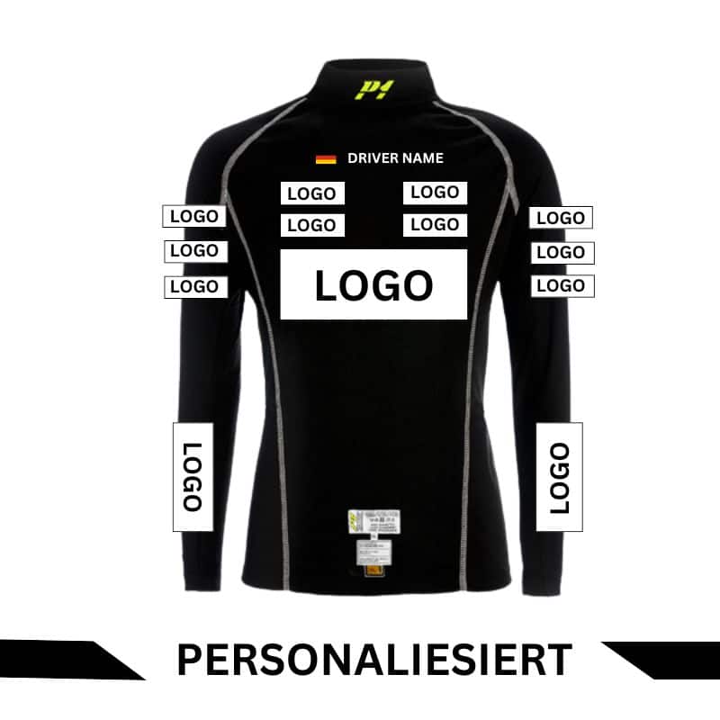 P1 FIA Elite Slimfit inkl. Namen und Logos beidseitig bedruckt